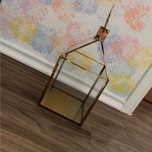 Mainstays Gold-Toned Glass Lantern